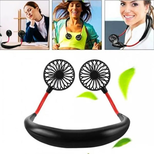 Hands-Free Rechargeable Neck Fan with 3 Speed Settings