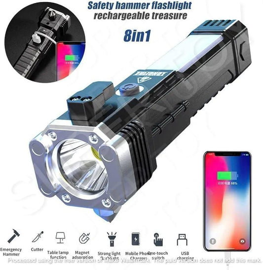 Rechargeable LED Torch Light with Type-C Charging - Essential Camping Gear