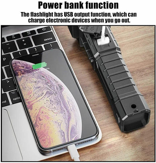 Rechargeable LED Torch Light with Type-C Charging - Essential Camping Gear