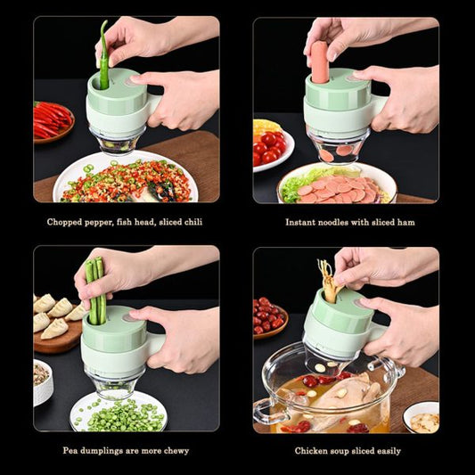 5-in-1 Handheld Electric Vegetable Cutter & Chopper Set