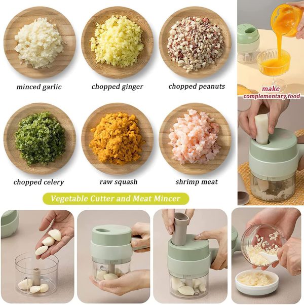 5-in-1 Handheld Electric Vegetable Cutter & Chopper Set