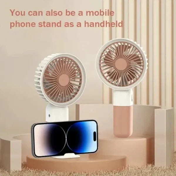 Rechargeable Handheld USB Fan with Mobile Phone Stand