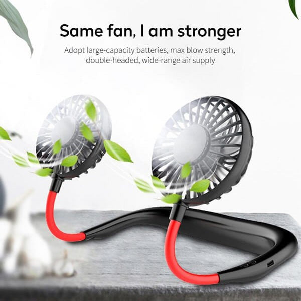 Hands-Free Rechargeable Neck Fan with 3 Speed Settings