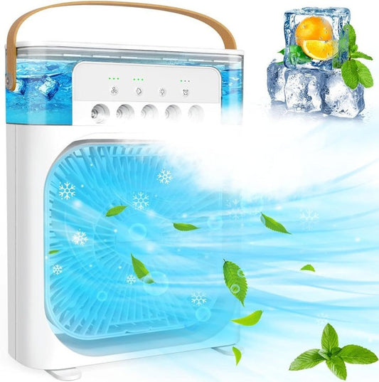 Portable USB Air Conditioner Fan with LED Night Light & Humidifier