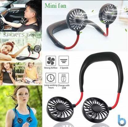Hands-Free Rechargeable Neck Fan with 3 Speed Settings