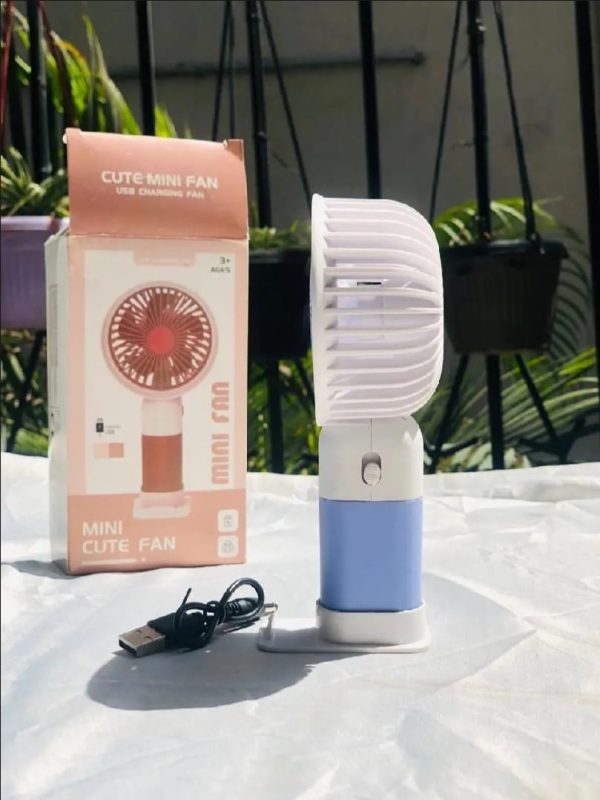Rechargeable Handheld USB Fan with Mobile Phone Stand