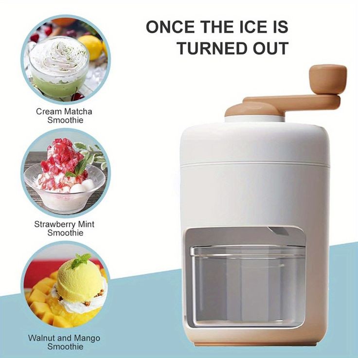 Portable Manual Ice Crusher & Shaver Machine